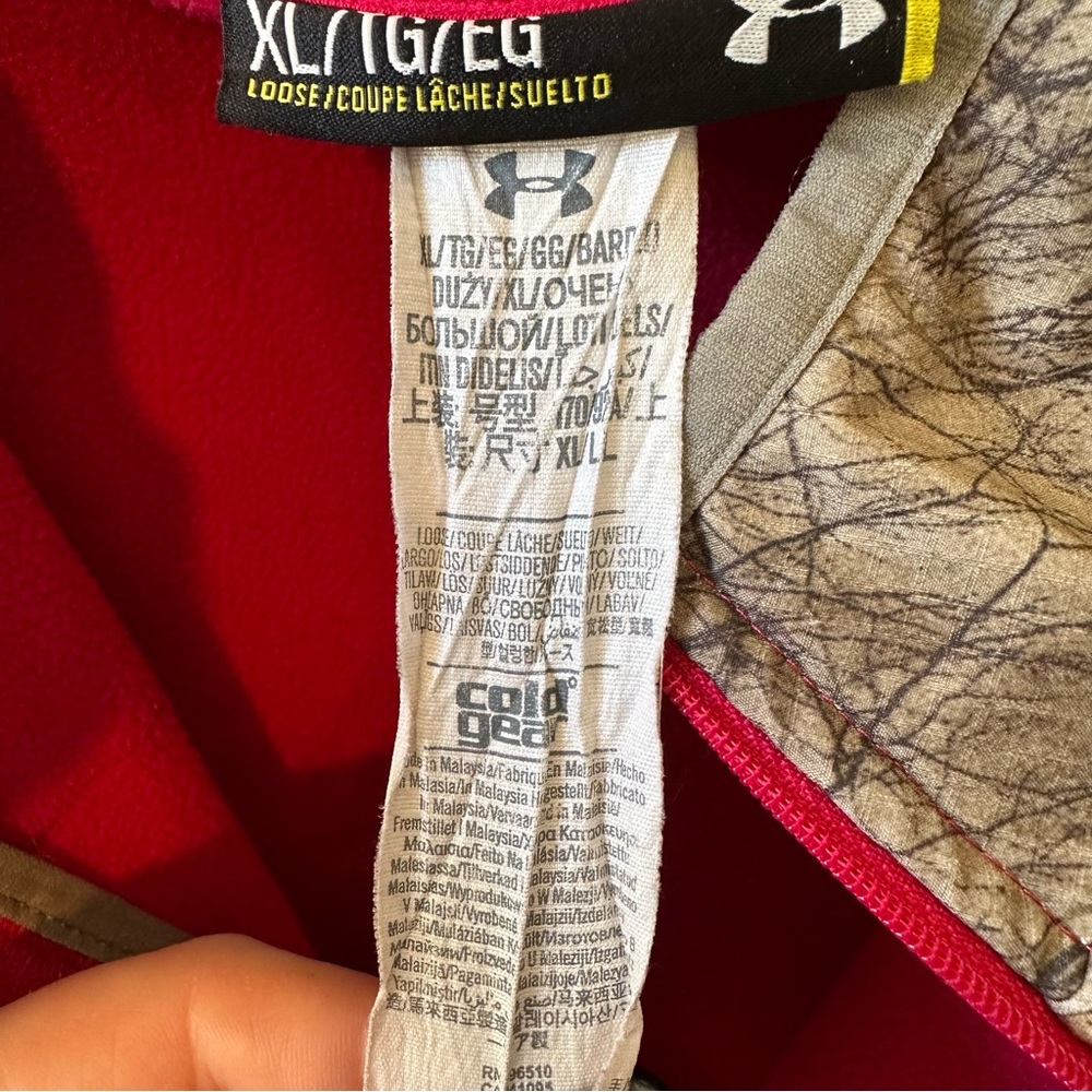 Under Armour Camo Pink Caliber 1/2 Zip Hunting Pullover Sweater Womens Size XL - Picture 6 of 9